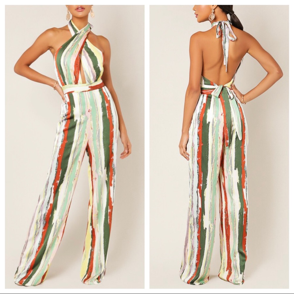 Fabulous front overlap wide leg jumpsuit - Picture 2 of 2